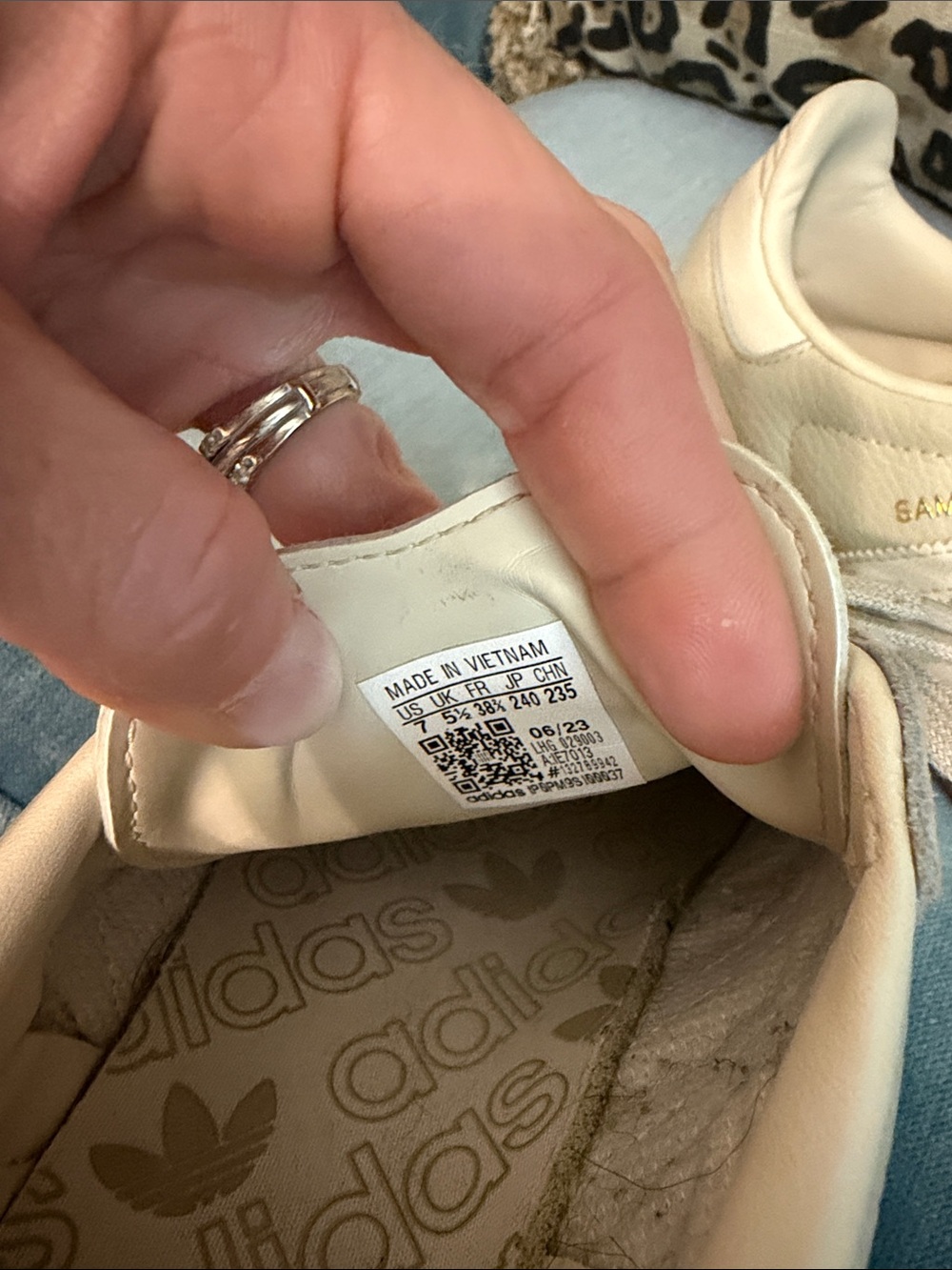 adidas Samba Sneakers in Off-White and Gum - Picture 2 of 8